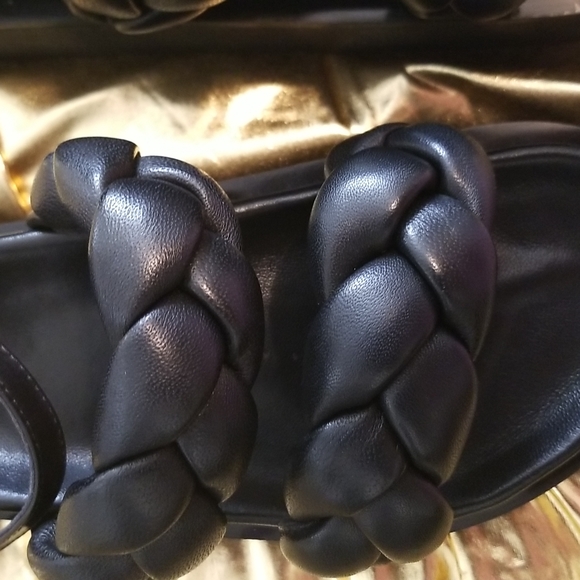 Leather Puffy Woven Platform Sandals Pillow Chunky Lug Sole - Picture 9 of 11